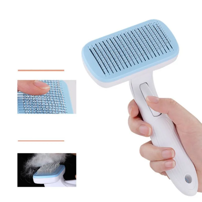 Quality Pet Grooming Tool Plastic Stainless Steel Comb Grooming Brush Cleaning Removal Pet Hair Comb Cats Dogs Beauty Appliance Brush Tool