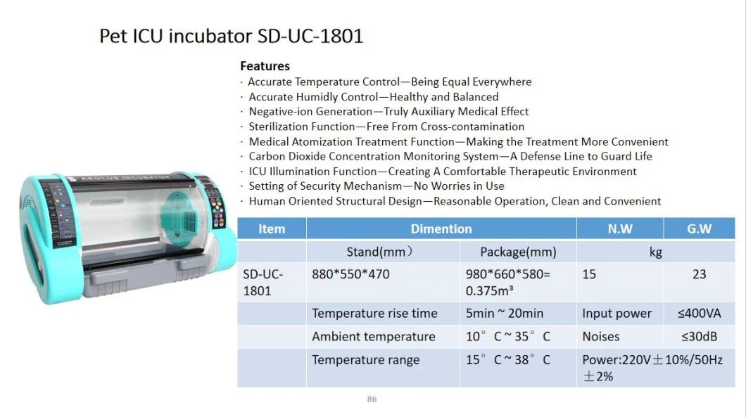 ICU Pet Incubator ICU Dog Incubator for Puppy Veterinary Incubator for Small Animals